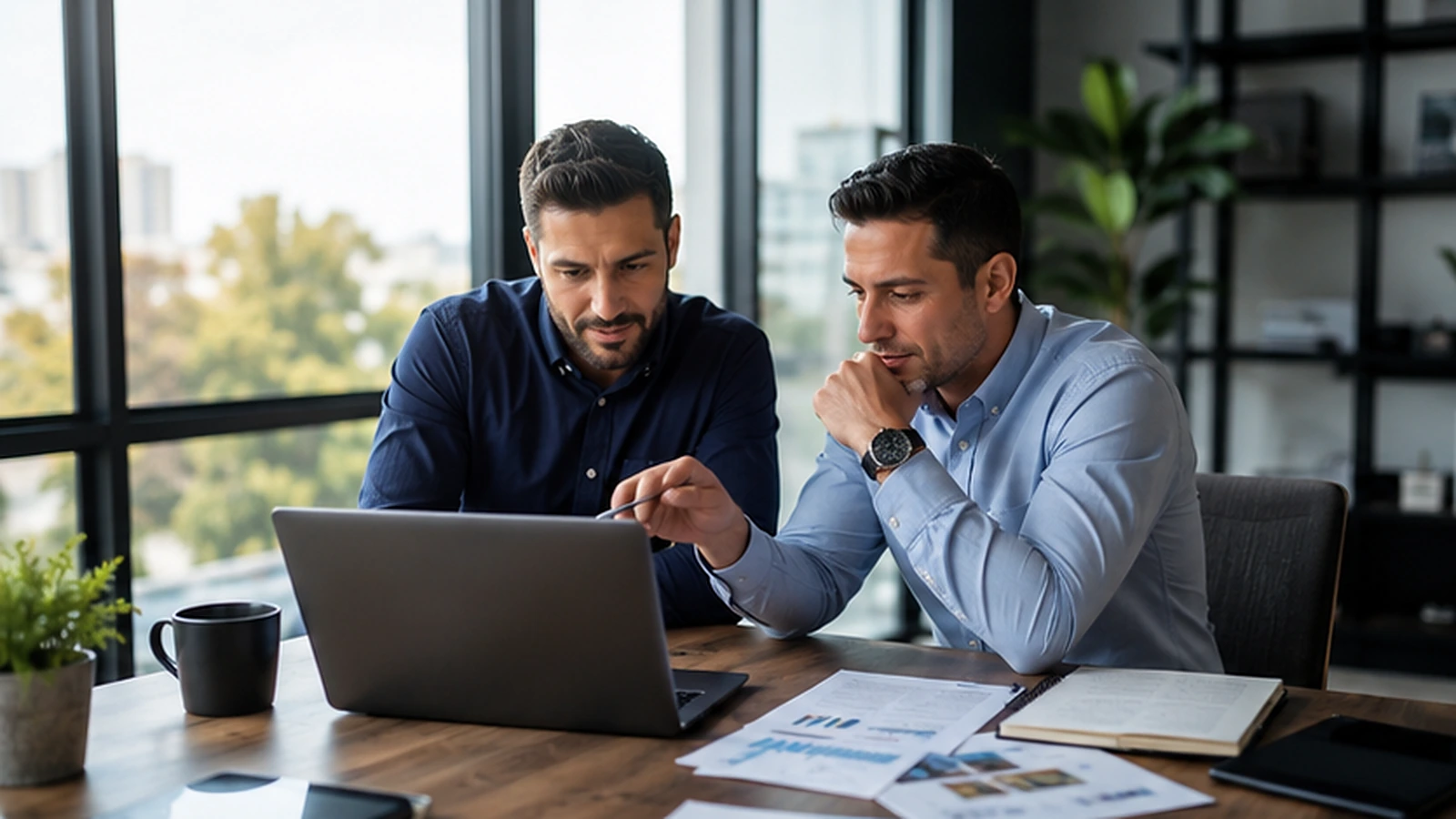 Real estate investors reviewing a rental-property request